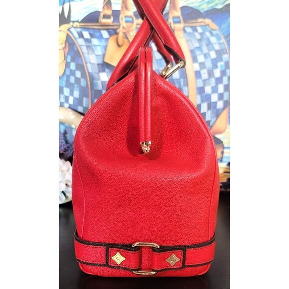 MCM Red Studded Leather Frame Bag and Matching Wallet - Picture 4 of 16